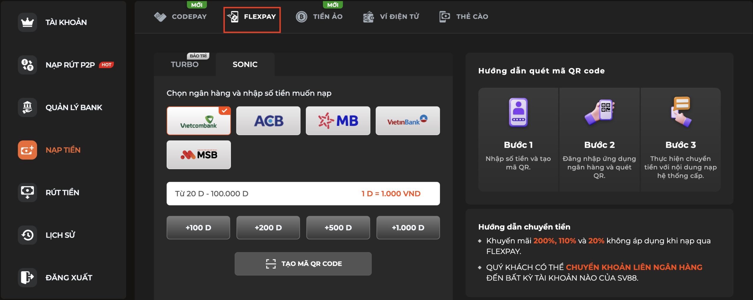 nạp flexpay sv88 nạp flexpay sv88